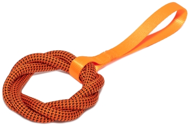 Wurfring - S - orange mit schwarzen Punkten